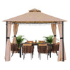 Gazebo tent with Double Vented Roof 4 Sidewalls Curtains