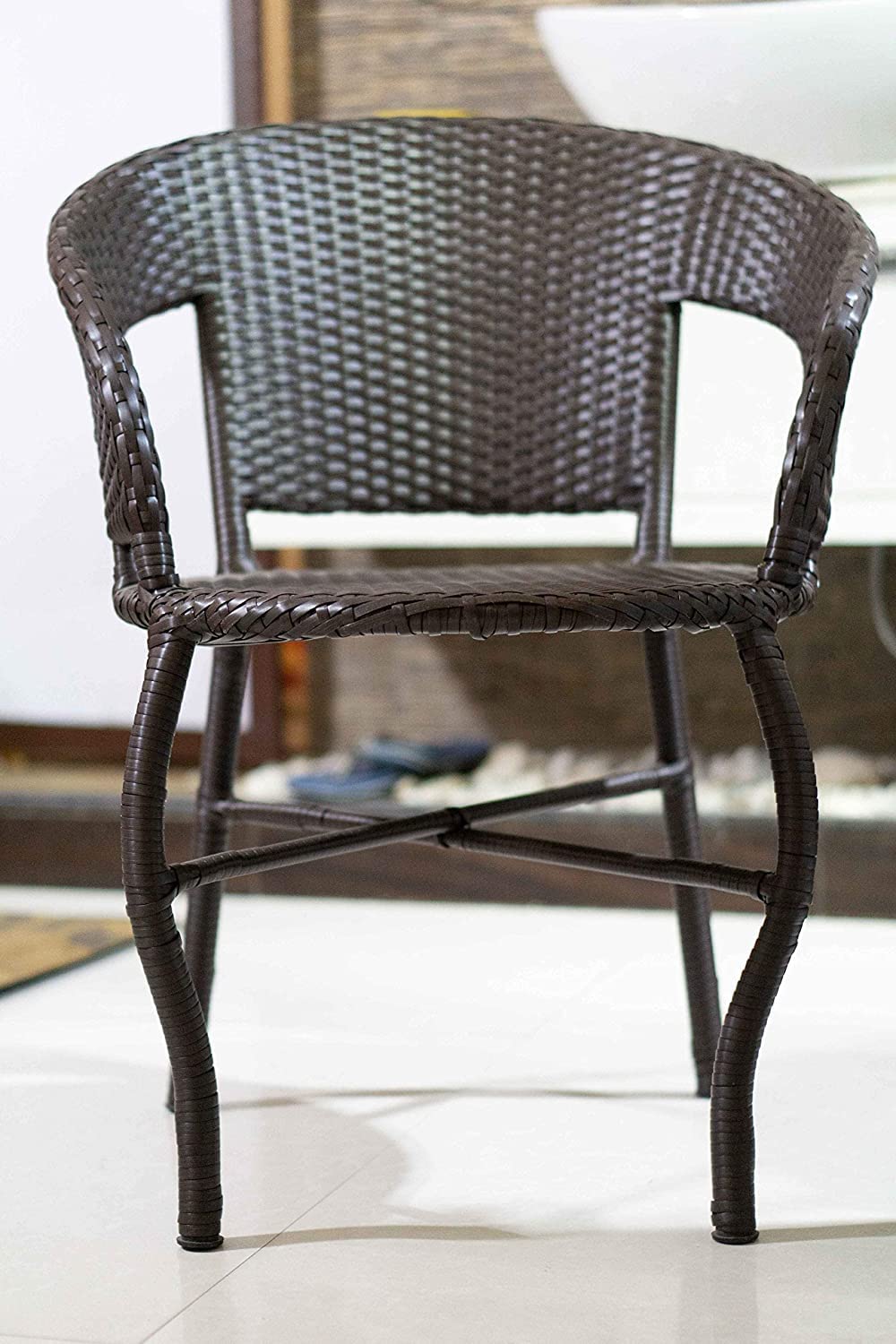 2 Pieces Patio Furniture Set, Wicker Outdoor Chairs