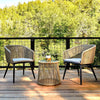 3-Piece Rope Outdoor Furniture Set with 2 Chairs & 1 Table Beige