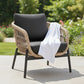 4-Seater Outdoor Rope Sofa Set with Glass Top Table