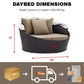 Outdoor Rattan Wicker Daybed with Retractable Canopy — Poolside Lounger