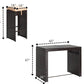 7-Piece Outdoor Rattan Bar Set with Glass Top Table & 6 Bar Stools