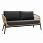 4-Seater Outdoor Rope Sofa Set with Glass Top Table