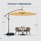 LED Side Pole Garden Umbrella Close Up LED Lights