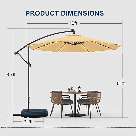 LED Side Pole Garden Umbrella Close Up LED Lights