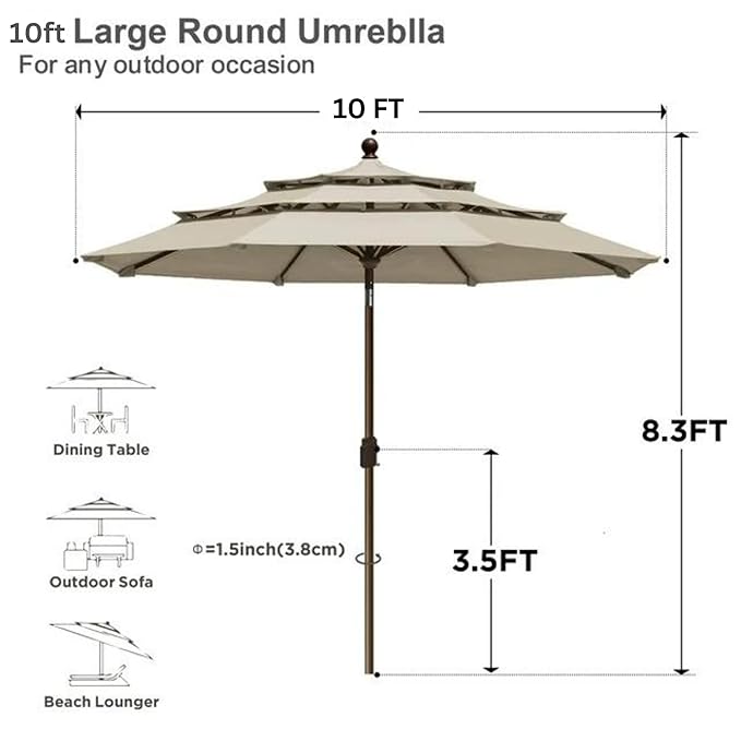 10 Ft 3 Tier Large Size Center Pole Garden Umbrella with Stand – GR Chopra and Company 10 Ft 3 Tier Large Size Center Pole Garden Umbrella with Stand – GR Chopra and Company