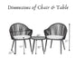3-Piece Rope Outdoor Furniture Set with 2 Chairs & 1 Table
