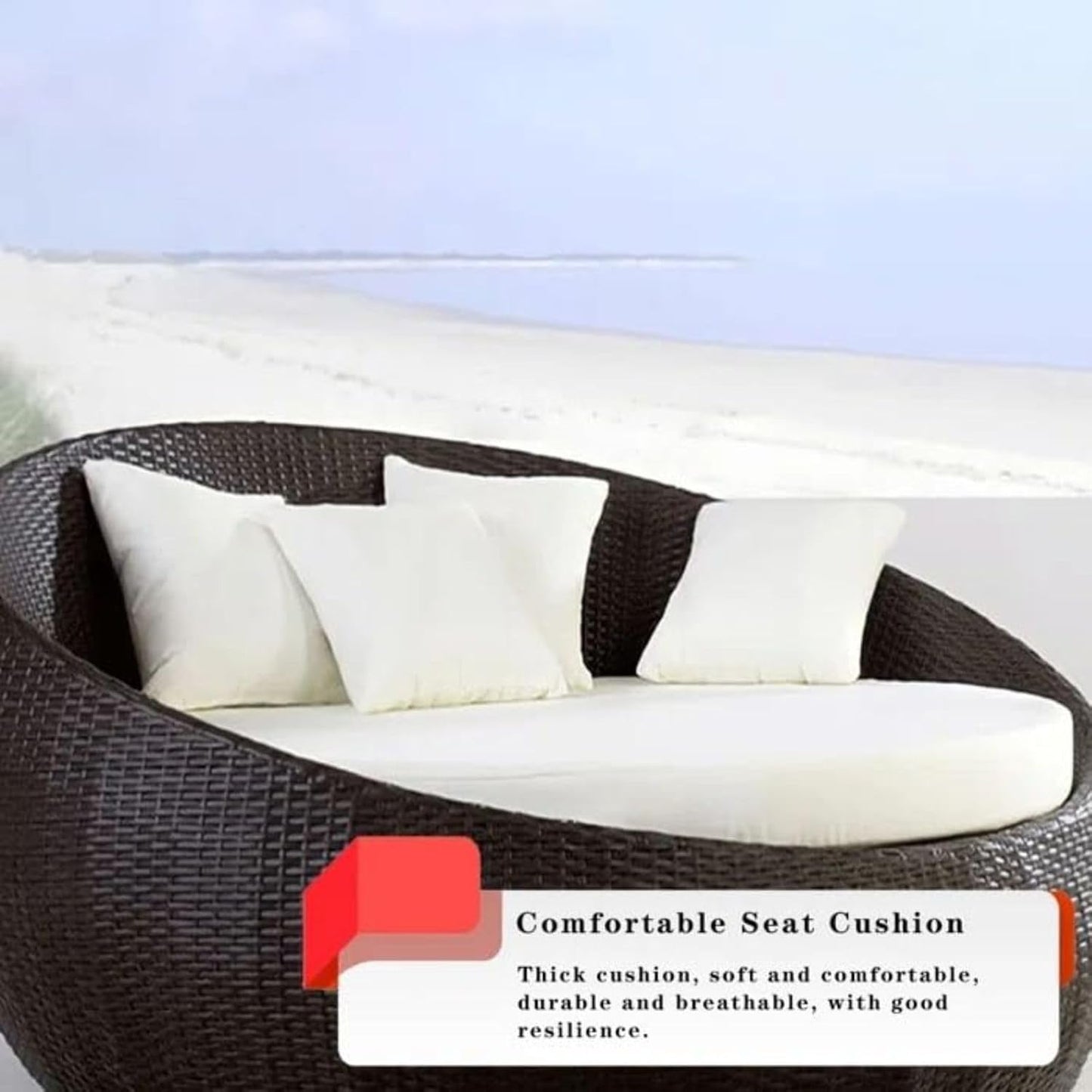 Outdoor Double Seater Rattan Canopy Daybed — 2-Person Garden Daybed