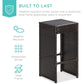7-Piece Outdoor Rattan Bar Set with Glass Top Table & 6 Bar Stools