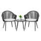 3-Piece Rope Outdoor Furniture Set with 2 Chairs & 1 Table