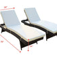 Outdoor Wicker Sun Lounger with Cushion & Side Table — Poolside Chaise Lounge Set of 2