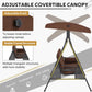 Luxury 3 Seater Garden Swing with Adjustable Canopy — 300kg Capacity