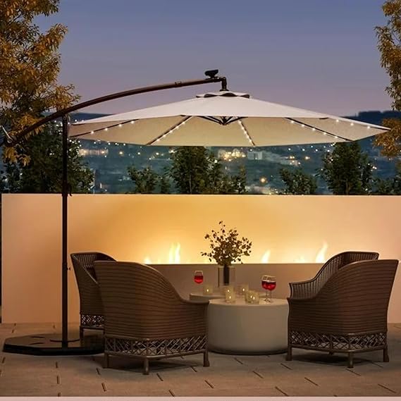 LED Side Pole Garden Umbrella Outdoor Setting