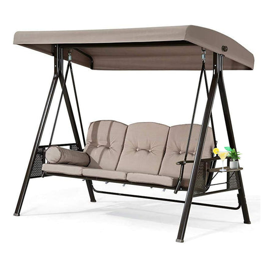 Luxury 3 Seater Garden Swing with Adjustable Canopy — 300kg Capacity