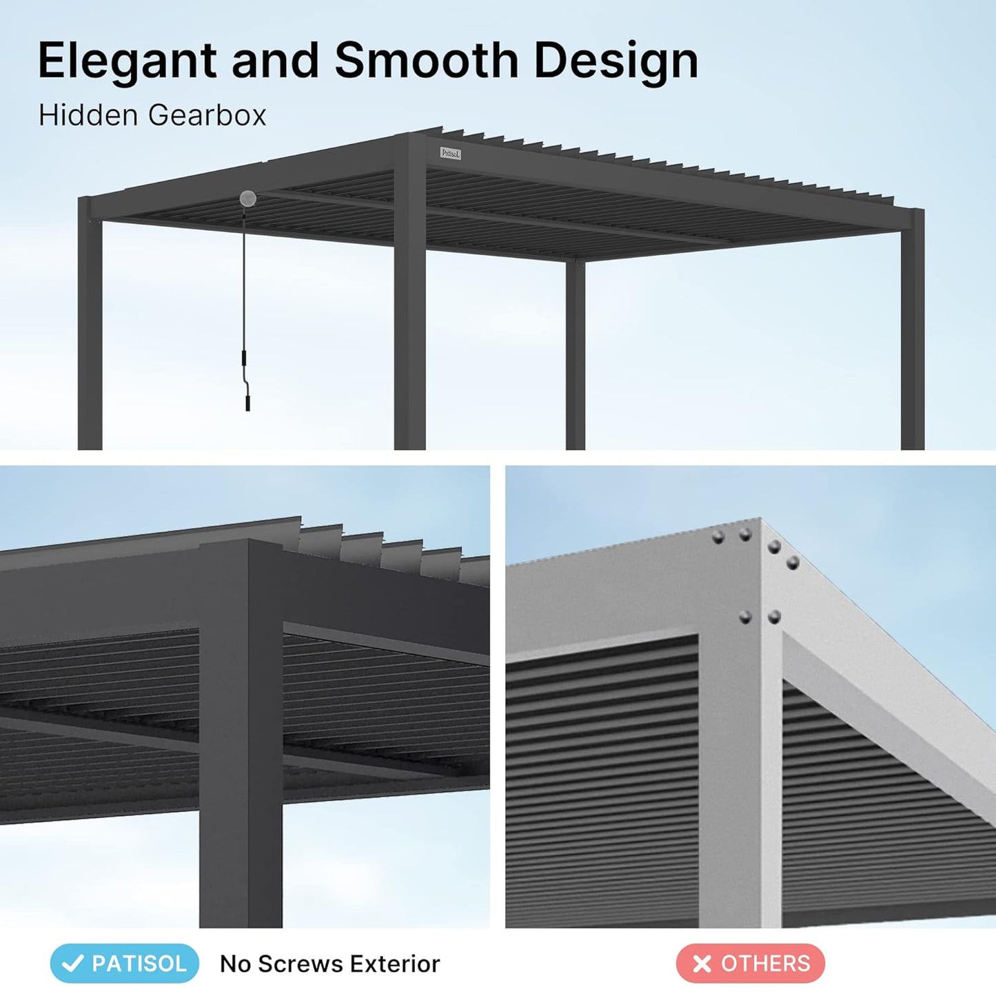 Pergola Awning Closed Louvers Rain Protection