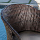 5-Piece Outdoor Wicker Bar Set with Glass Top Table & 4 Bar Stools