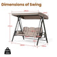 Luxury 3 Seater Garden Swing with Adjustable Canopy — 300kg Capacity