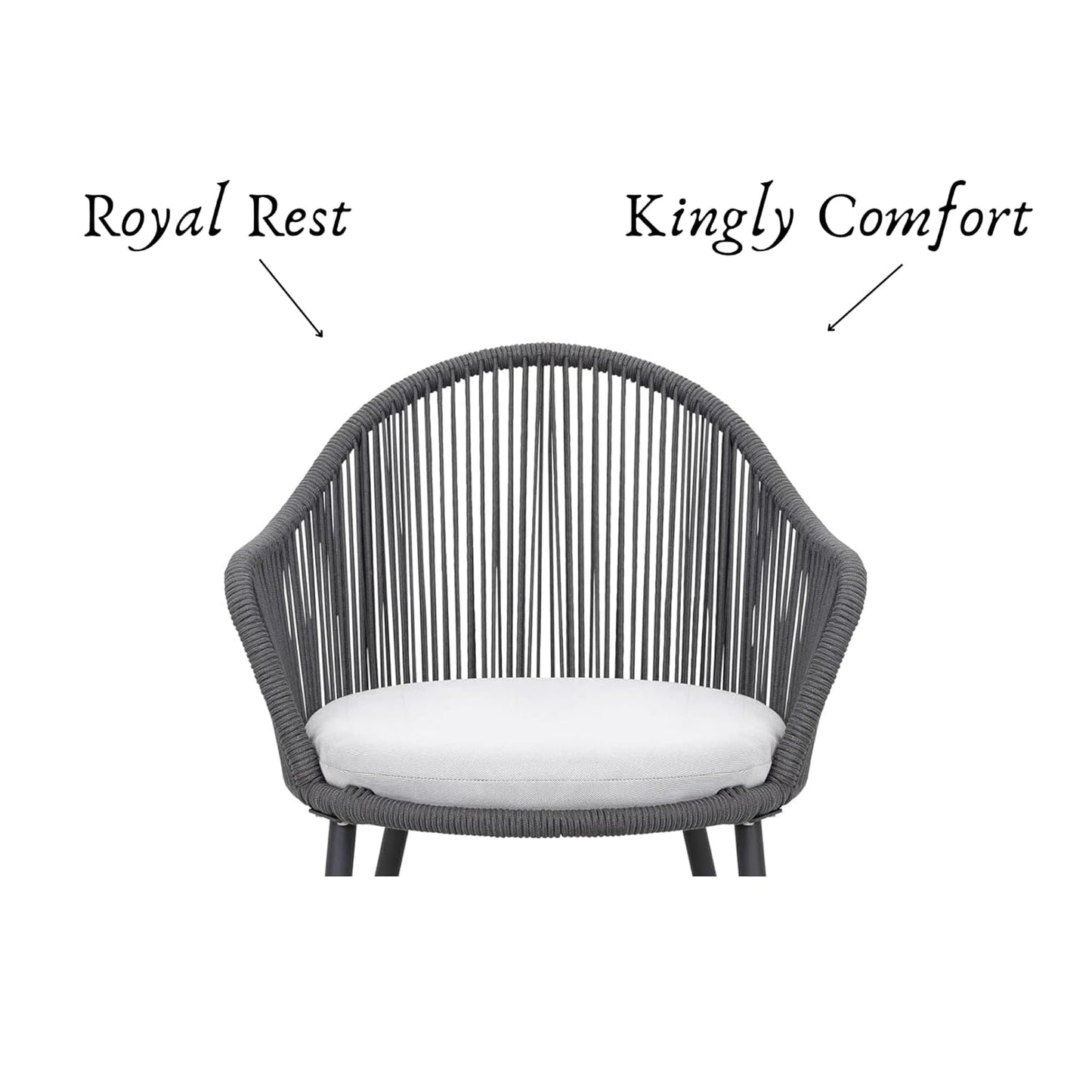 3-Piece Rope Outdoor Furniture Set with 2 Chairs & 1 Table
