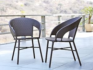 2 Pieces Patio Furniture Set, Wicker Outdoor Chairs