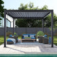10x13ft Louvered Pergola Awning Adjustable Aluminium Roof Full View