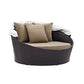 Outdoor Rattan Wicker Daybed with Retractable Canopy — Poolside Lounger