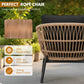 4-Seater Outdoor Rope Sofa Set with Glass Top Table