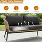 4-Seater Outdoor Rope Sofa Set with Glass Top Table
